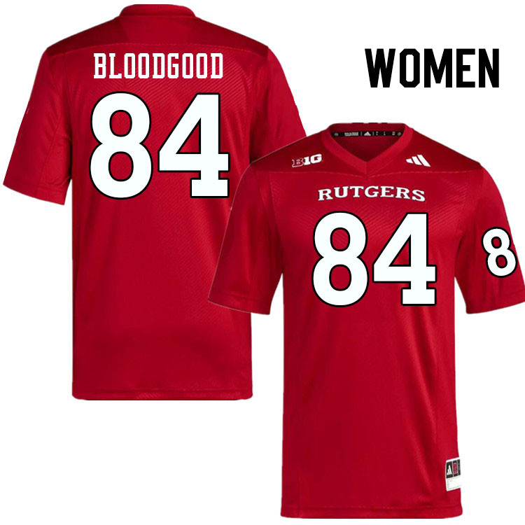 Women #84 Gunnison Bloodgood Rutgers Scarlet Knights 2024 College Football Jerseys Stitched-Scarlet